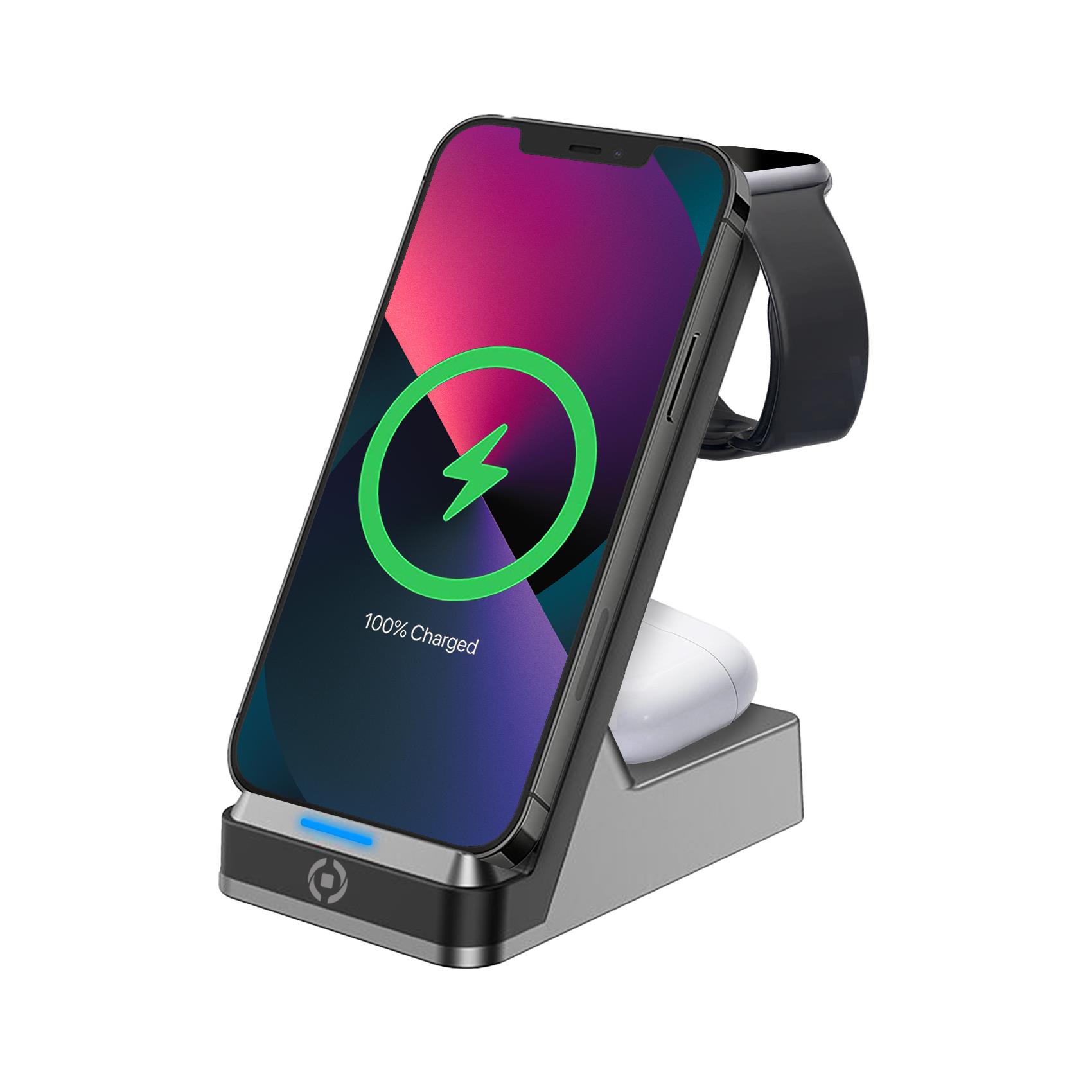 Celly WIRELESS CHARGER STAND 3IN1 BLACK